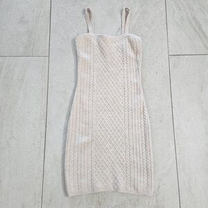 House of Harlow 1960 Cream Knit Mini Dress Sweater Dress Small Bodycon Classic